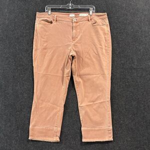 J. Jill Denim Jeans Women's 18 Salmon Authentic Fit Cropped Raw Hem Stretch